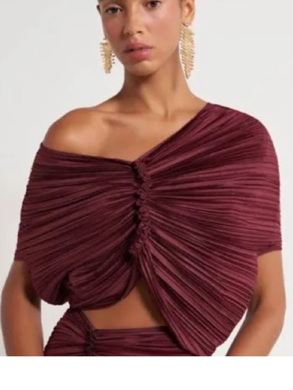 🔥 Cult Gaia Pleated Maroon Butterfly Top Size Small